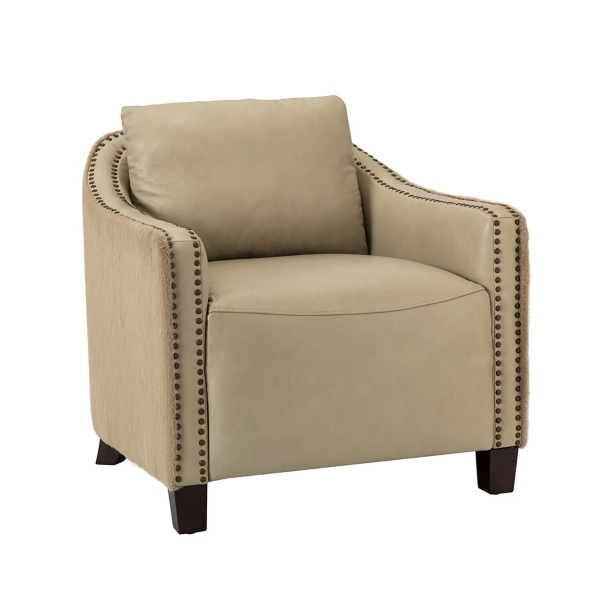 Andrea Ash Leather & Velvet Accent Chair Kirklands Home