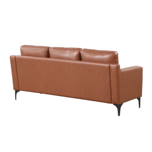 Brown Faux Leather Fletcher Sofa