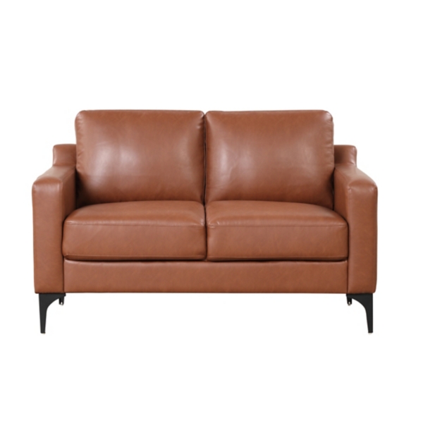 Brown Faux Leather Fletcher Loveseat