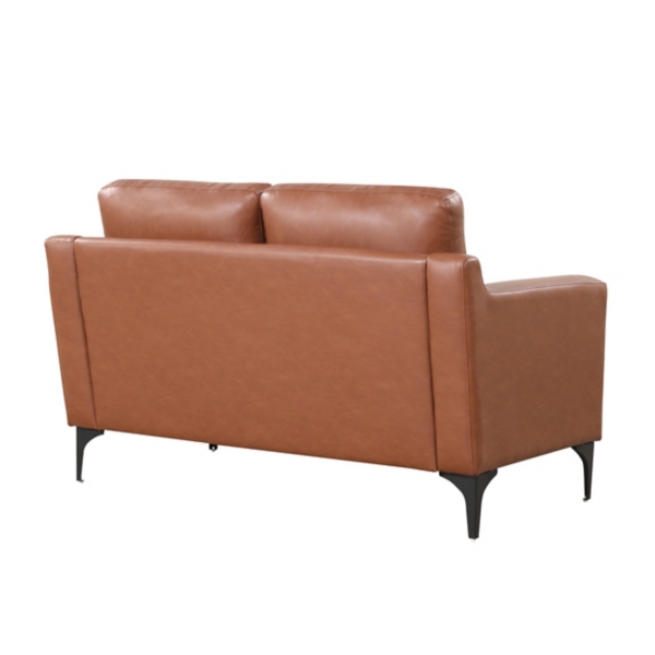 Brown Faux Leather Fletcher Loveseat