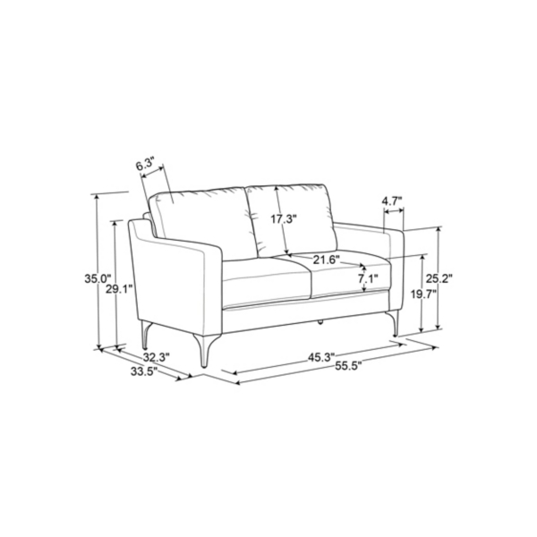 Brown Faux Leather Fletcher Loveseat