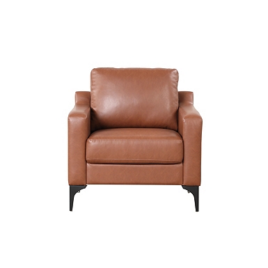 Brown Wyatt Faux Leather Armchair