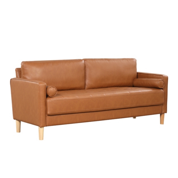 Caramel Faux Leather Chelsea Sofa