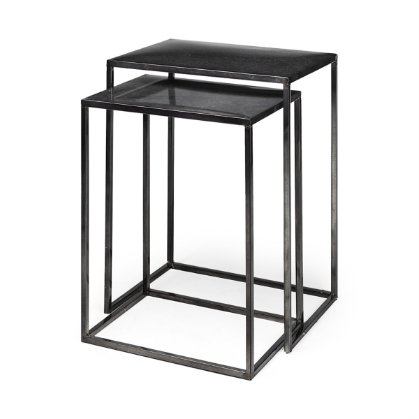 Rectangle Black Metal Nesting Tables, Set of 2 Kirklands Home