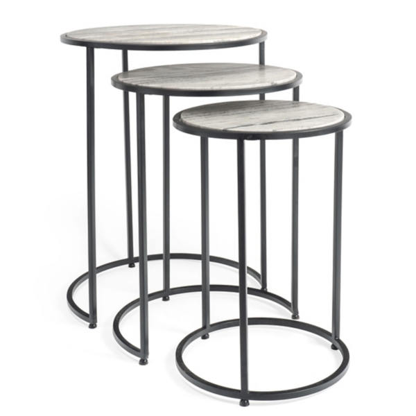 White Marble Nesting Tables, Set of 3 Kirklands Home
