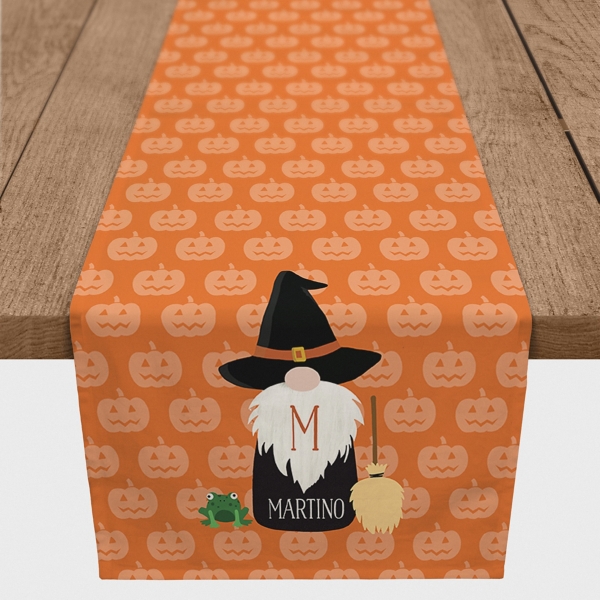 Personalized Halloween Gnome Table Runner, 90 in.