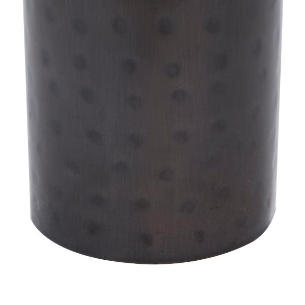 Brown Hammered Metal Candle Holders, Set of 3