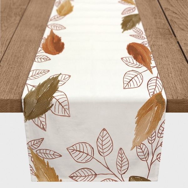 Bordered Autumn Leaves Table Runner, 72 in. Kirklands Home
