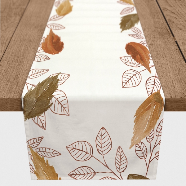 Bordered Autumn Leaves Table Runner, 72 In. | Kirklands Home