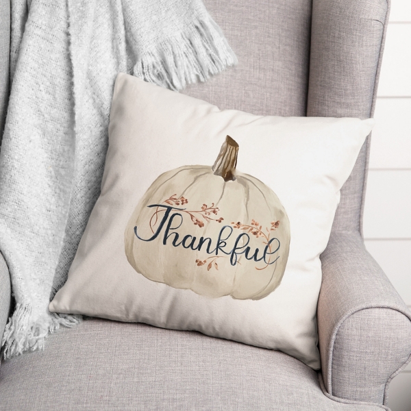 Thankful Pumpkin Outdoor Pillow