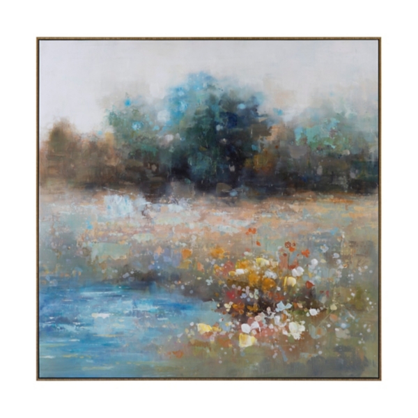 Abstract Pond Framed Canvas Art Print