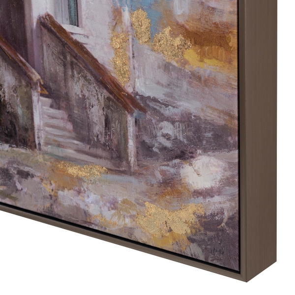 Gold Foil Steeple Framed Canvas Art Print