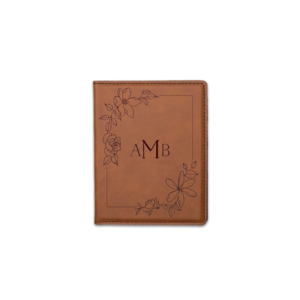 Rawhide Floral Personalized Passport Holder