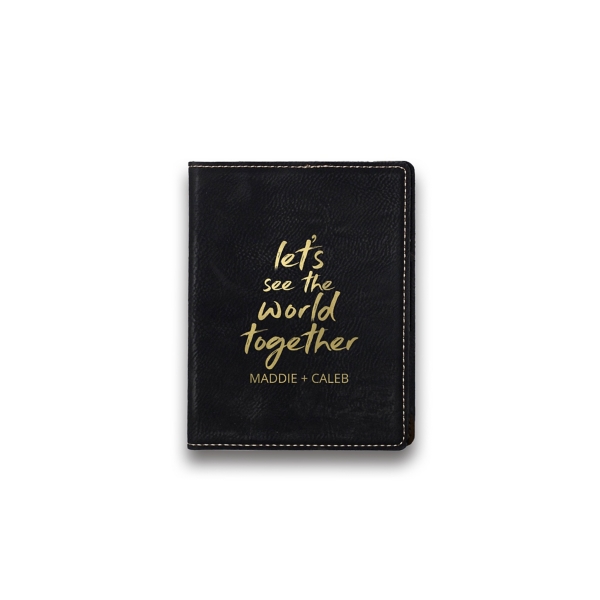 Black See the World Personalized Passport Holder