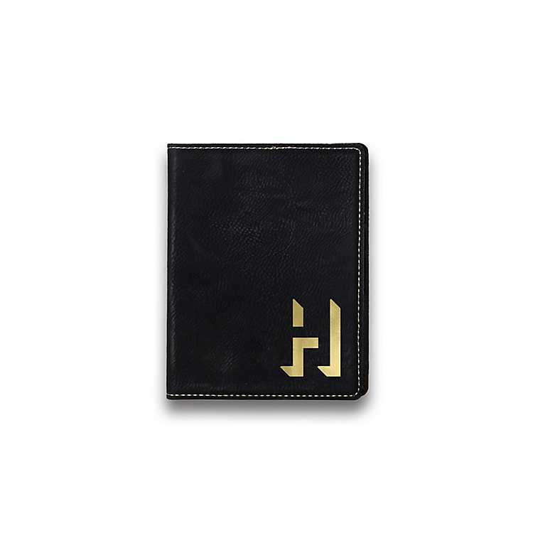 Black Shadow Monogram Personalized Passport Holder