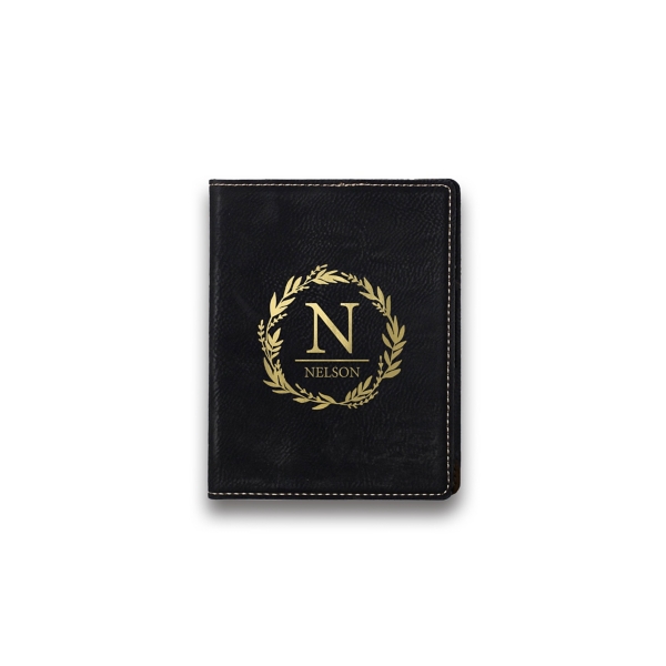 Black Wreath Monogram Personalized Passport Holder