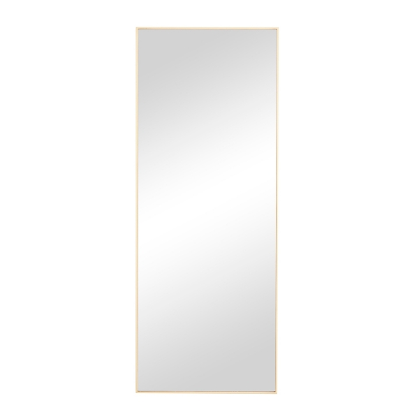 Gold Wood Rectangular Wall Mirror