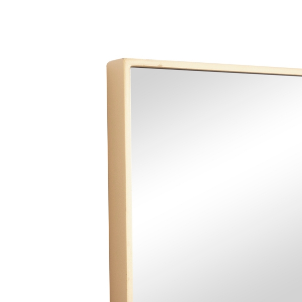 Gold Wood Rectangular Wall Mirror