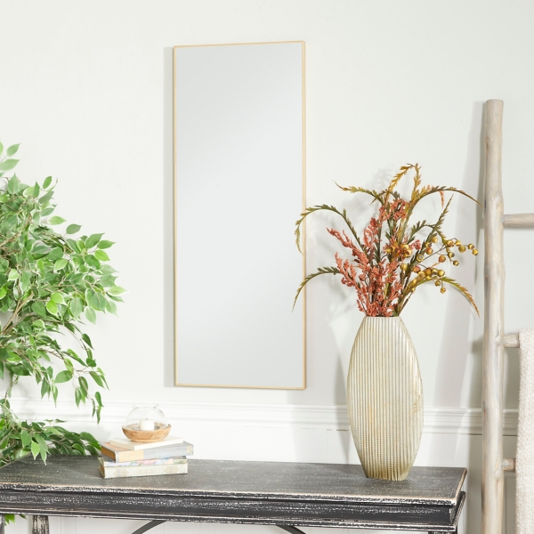 Kirklands Gold Wood Rectangular Wall Mirror Hamilton Place