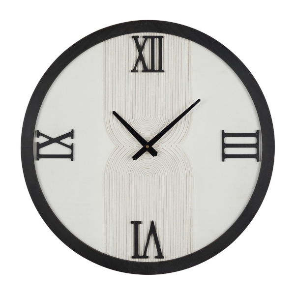 White and Black Modern Wall Clock Kirklands Home