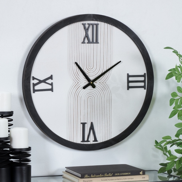 White and Black Modern Wall Clock