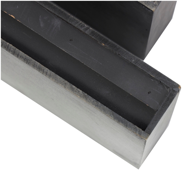 Black Wood Floating Shelves, Set of 3