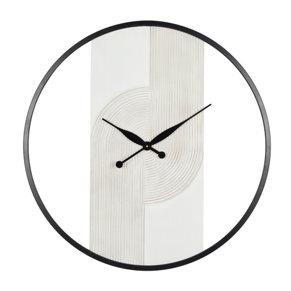 White and Black Carved Open Wall Clock Kirklands Home