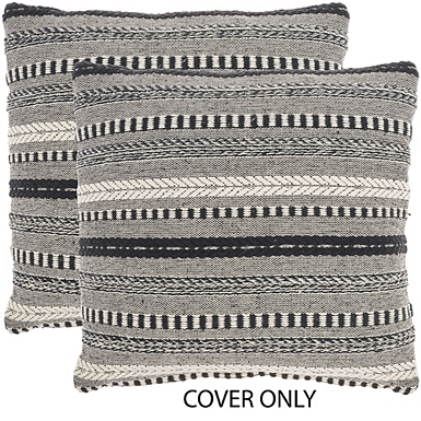 Black Fringe Throw Pillows - Set of 2