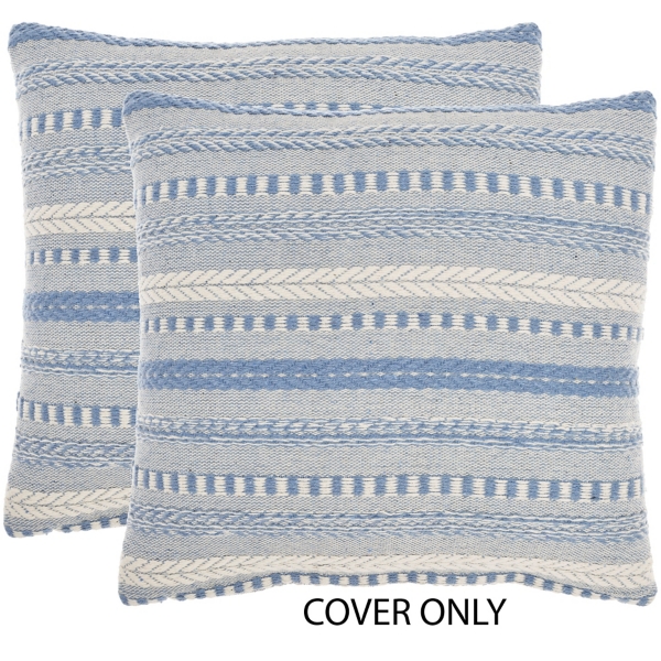 Sky Blue Woven Braid Pillow Covers, Set of 2 Kirklands Home