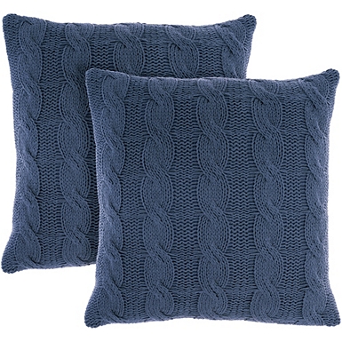 Navy Woven Cable Knit Pillow Set of 2 Kirklands Home