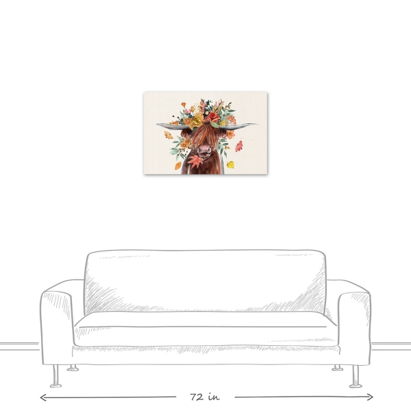 Harvest Highland Cow Canvas Art Print