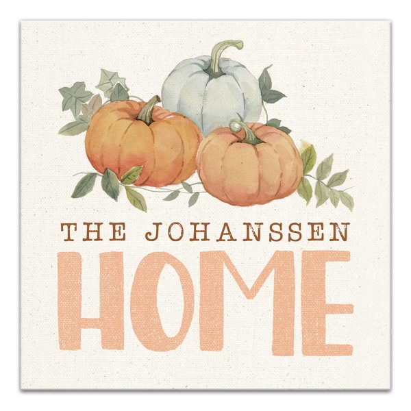 Personalized Pumpkin Home Canvas Art Print