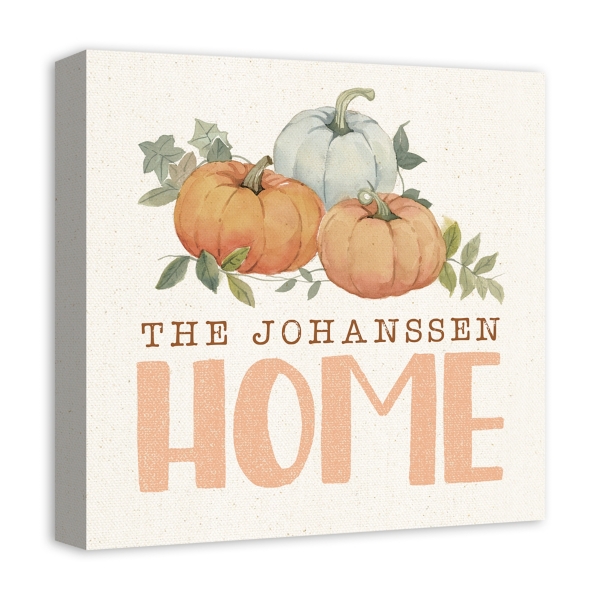 Personalized Pumpkin Home Canvas Art Print