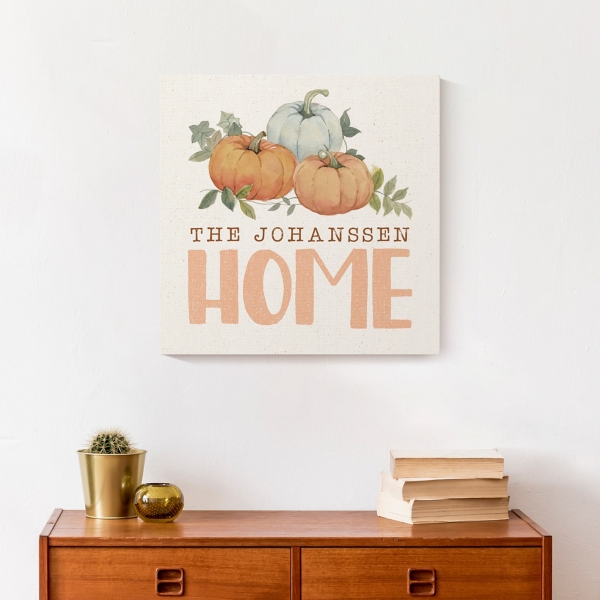 Personalized Pumpkin Home Canvas Art Print