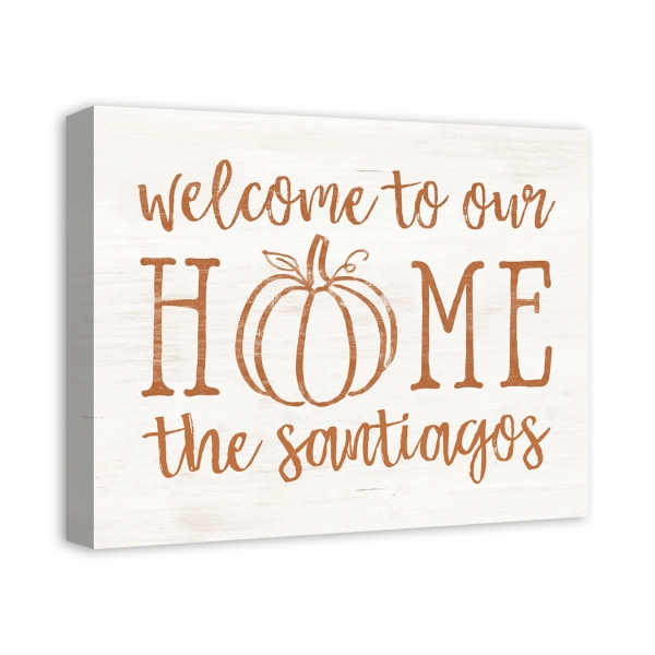 Personalized Welcome Home Fall Canvas Art Print