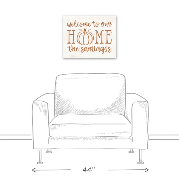 Personalized Welcome Home Fall Canvas Art Print