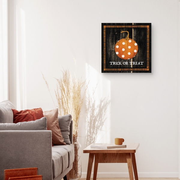 Trick or Treat Polka Dot Pumpkin Canvas Art Print