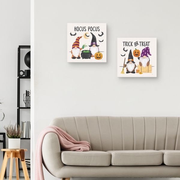 Halloween Gnomes Canvas Art Prints, Set of 2