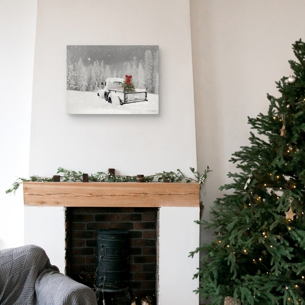 Snowy Truck Canvas Art Print