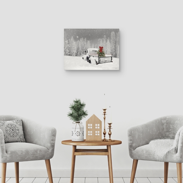 Snowy Truck Canvas Art Print