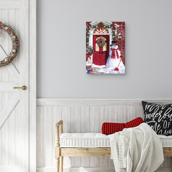 Snowman Entryway Canvas Art Print