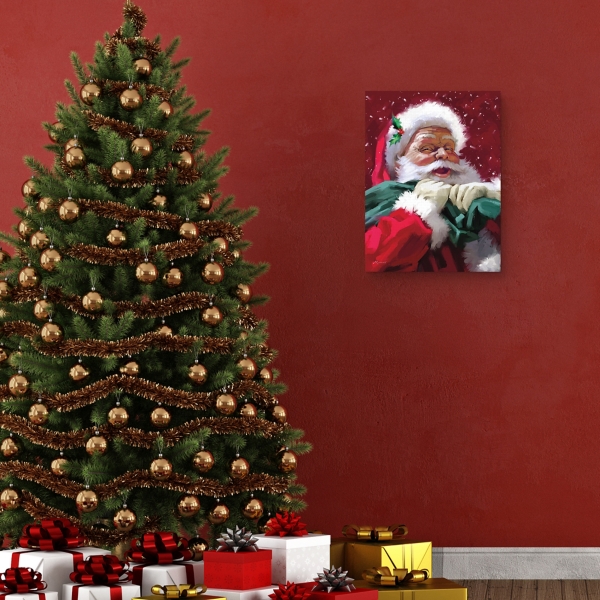 Red Jolly Santa Canvas Art Print
