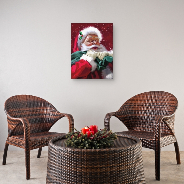 Red Jolly Santa Canvas Art Print