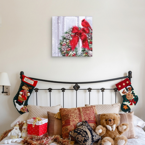 Cardinal Wreath Canvas Art Print