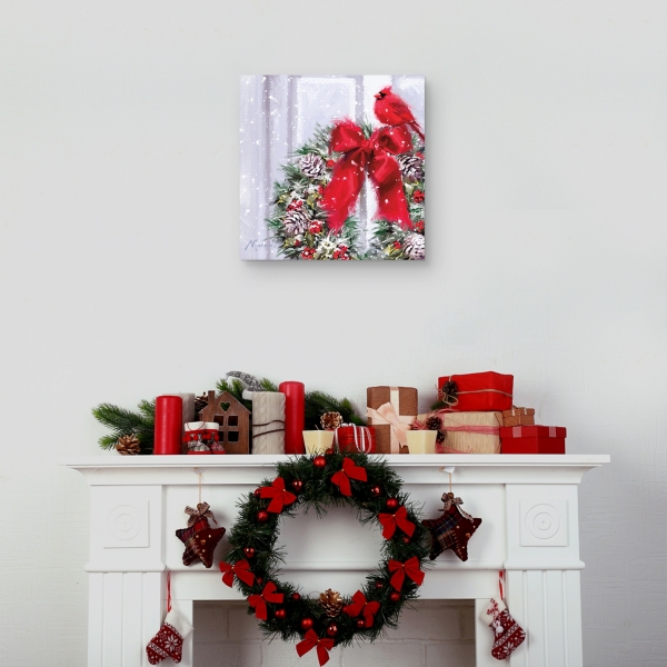 Cardinal Wreath Canvas Art Print