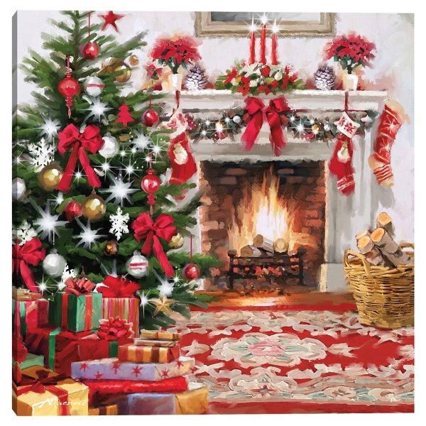 Christmas Hearth Canvas Art Print