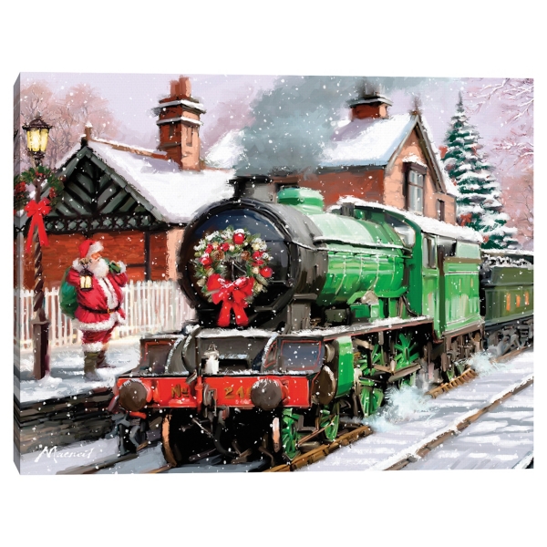 Santa's Train Canvas Art Print