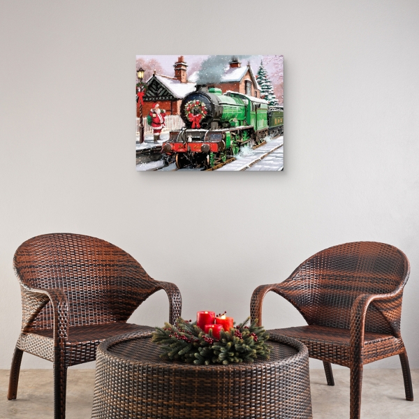 Santa's Train Canvas Art Print