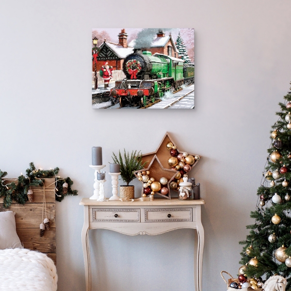 Santa's Train Canvas Art Print