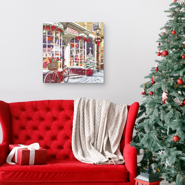Christmas Toy Shop Storefront Canvas Art Print